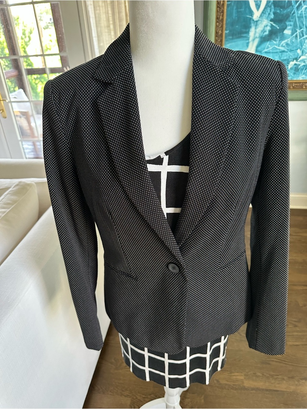 Zara Black Pindot Single-Button Women's Blazer (new with tags)